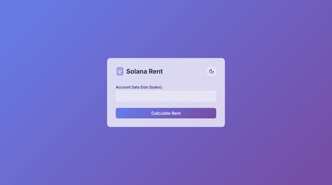 Solana Rent Calculator – Blockchain Utility Tool